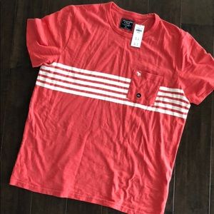 Men’s XXL A+F Abercrombie Striped Pocket Tee